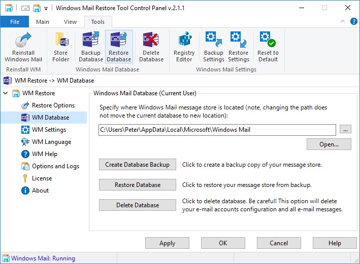 Windows Mail Database