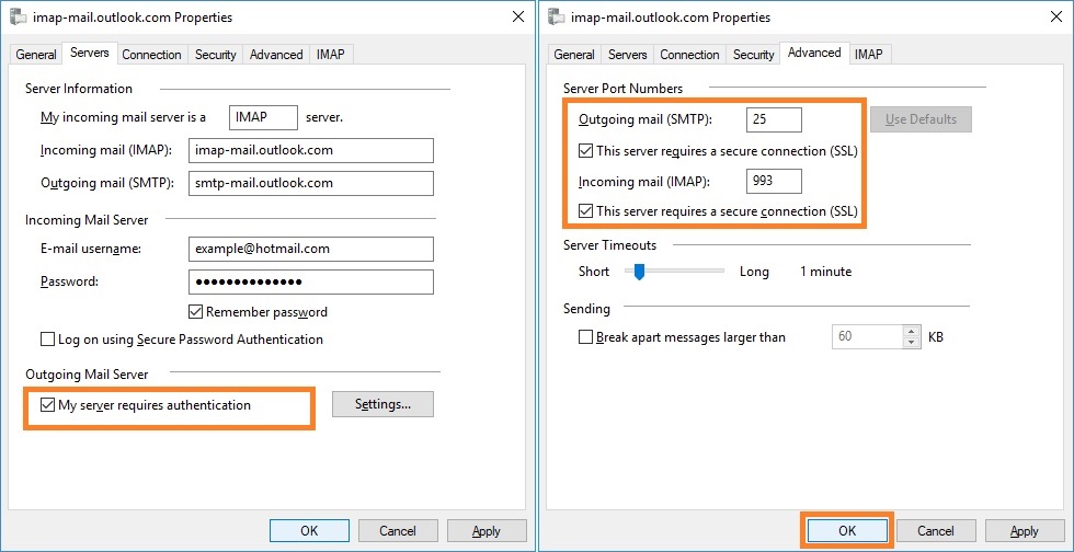 Configure with Hotmail (IMAP)